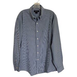 Brooks Brothers Button Down Shirt Men's L Blue White Check Long Sleeve Cotton